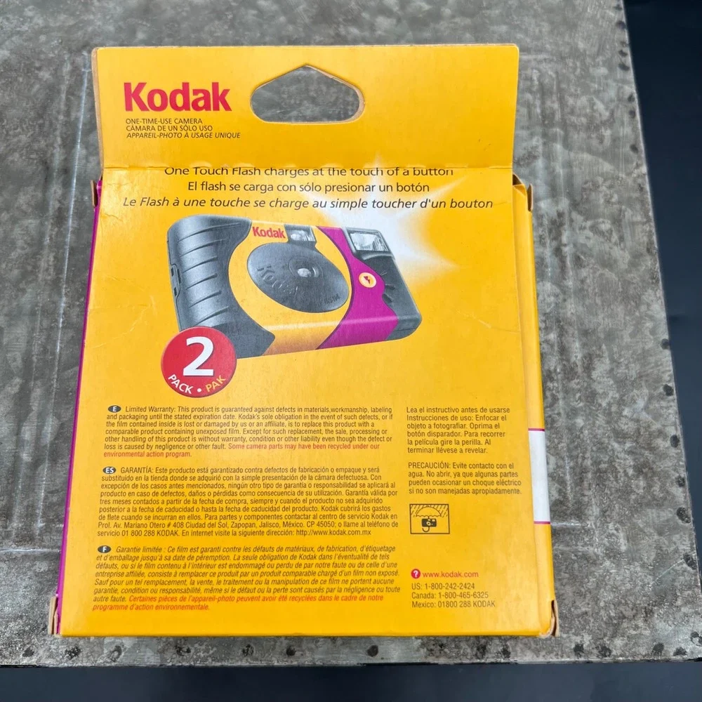 Kodak PowerFlash Single Use Camera 2 Pack 800 ISO 54 Total Exposures Exp 2008